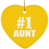 Number One #1 Aunt - Heart Ornament