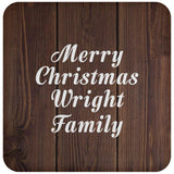 Merry Christmas Wright Family - Drink Coaster D