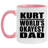 Kurt World's Okayest Dad - 11oz Accent Mug Pink