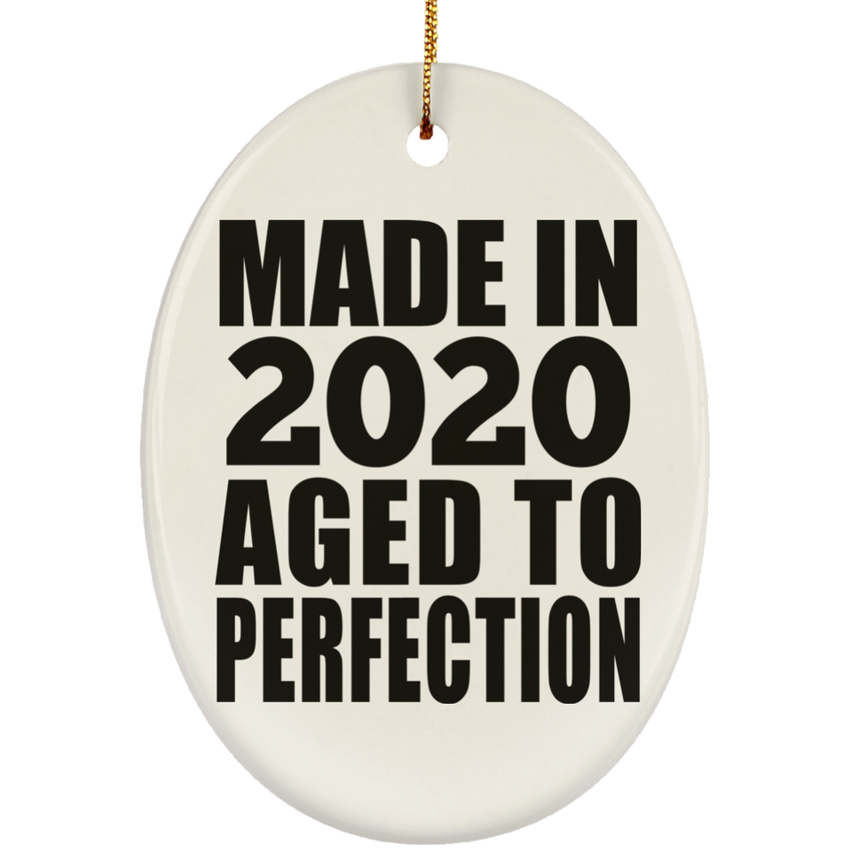 4th Birthday Made In 2020 Aged to Perfection - Oval Ornament
