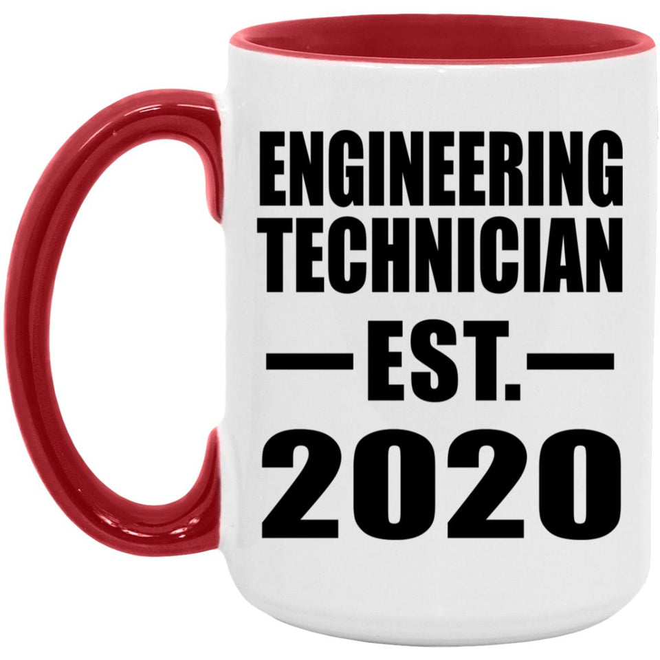 Engineering Technician Established EST. 2020 - 15oz Accent Mug Red