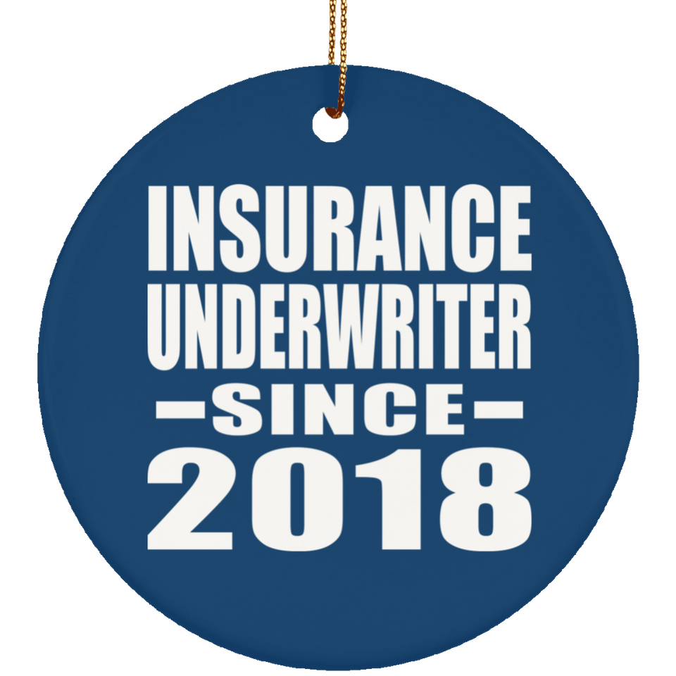 Insurance Underwriter Since 2018 - Circle Ornament