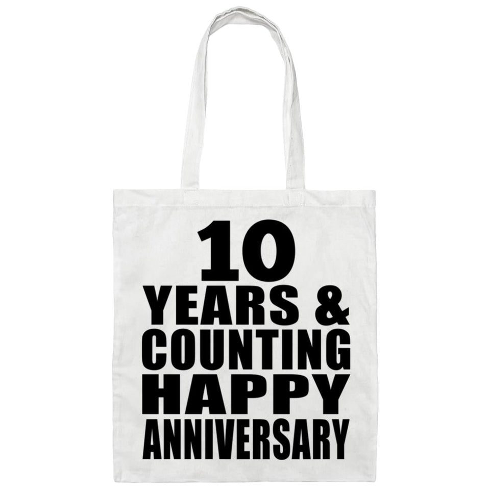 Happy 10th Anniversary 10 Years & Counting - Tote Bag White