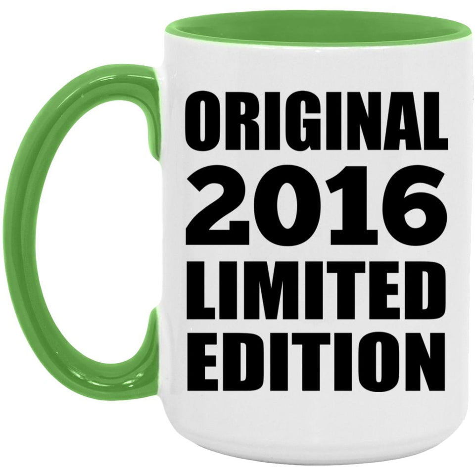 8th Birthday Original 2016 Limited Edition - 15oz Accent Mug Green