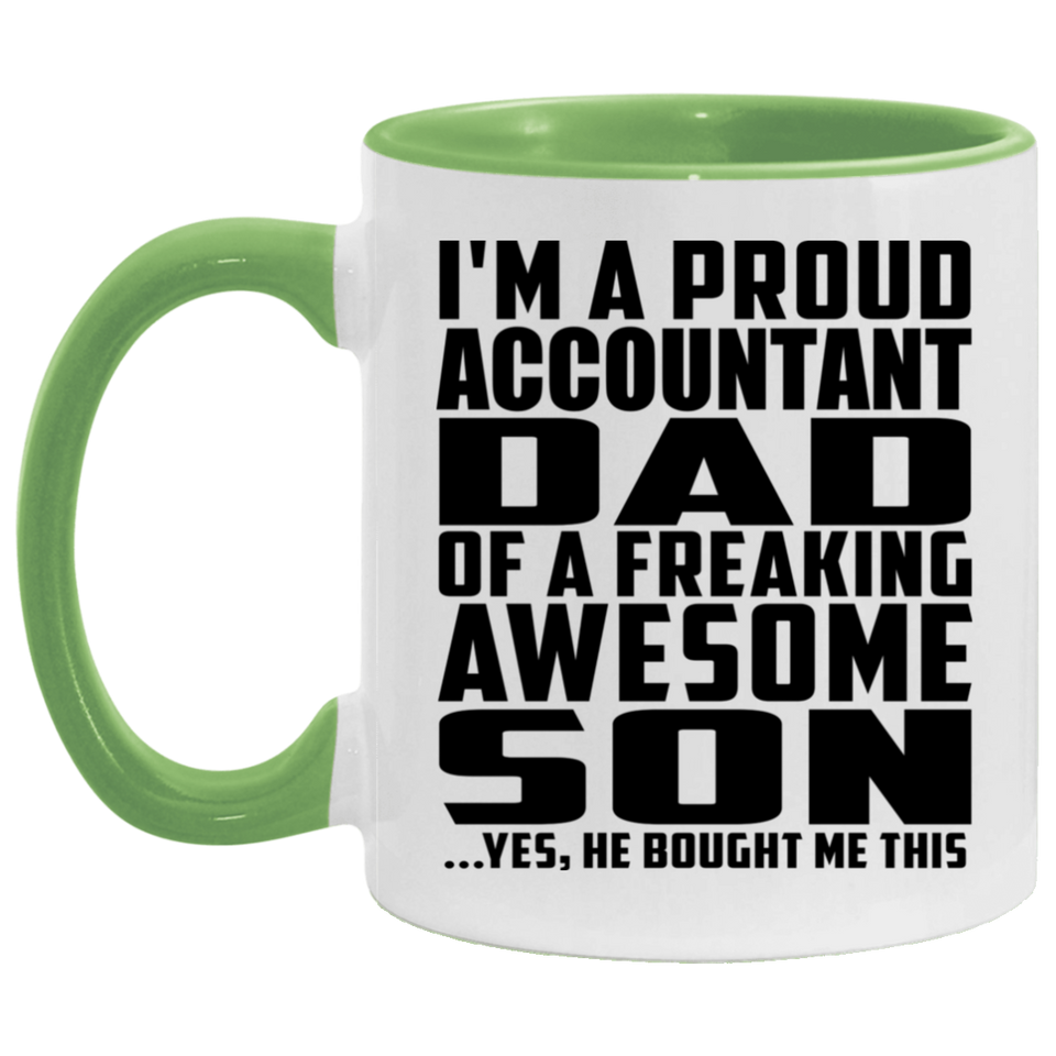 Proud Accountant Dad Of Awesome Son - 11oz Accent Mug Green