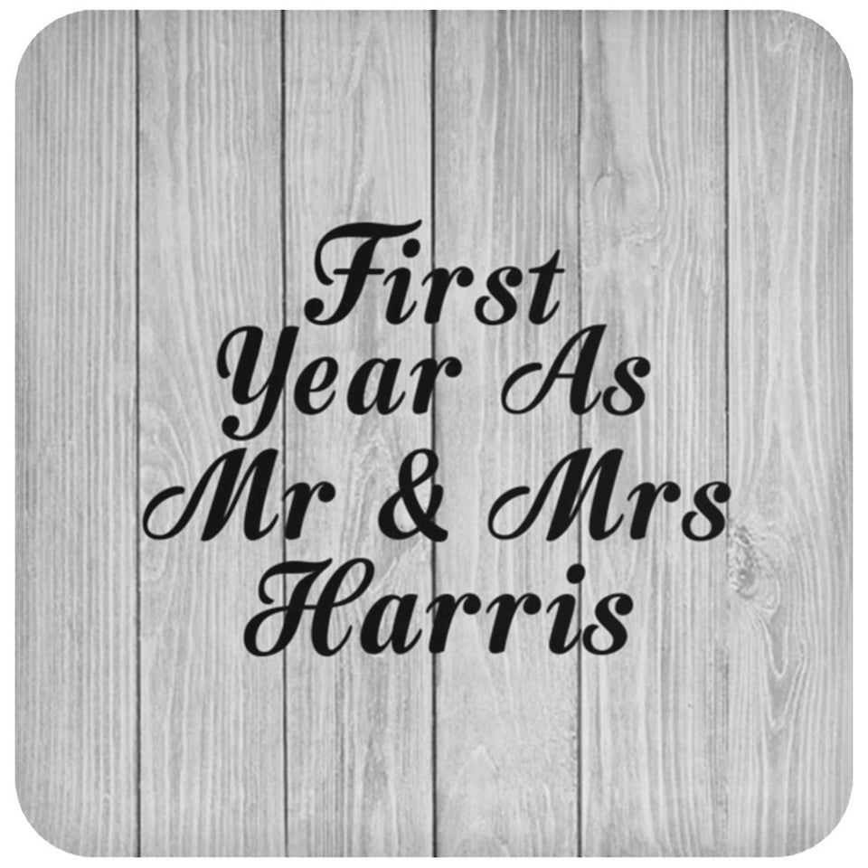 First Year As Mr & Mrs Harris - Drink Coaster F