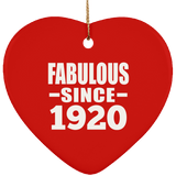 104th Birthday Fabulous Since 1920 - Heart Ornament