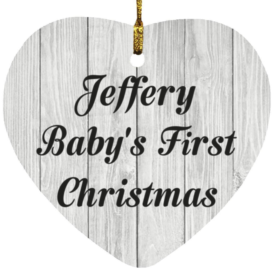 Jeffery Baby's First Christmas - Heart Ornament F