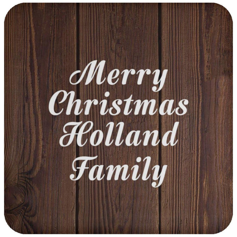 Merry Christmas Holland Family - Drink Coaster D