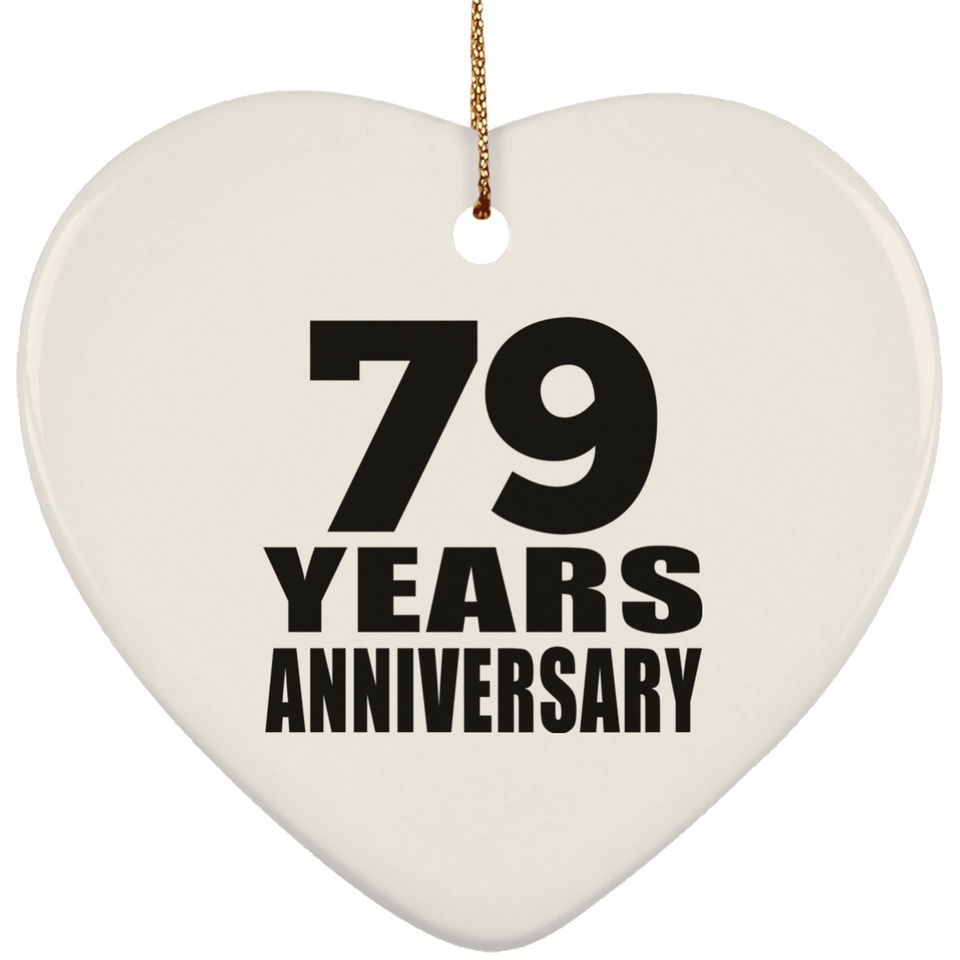 79th Anniversary 79 Years - Heart Ornament