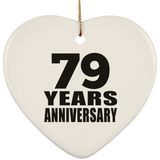79th Anniversary 79 Years - Heart Ornament