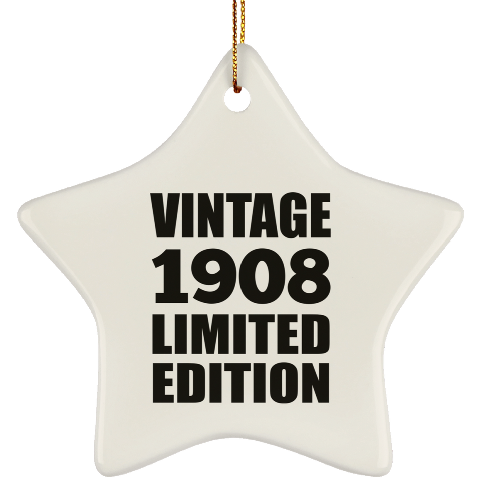 116th Birthday Vintage 1908 Limited Edition - Star Ornament