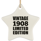 116th Birthday Vintage 1908 Limited Edition - Star Ornament
