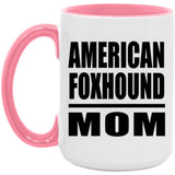 American Foxhound Mom - 15oz Accent Mug Pink