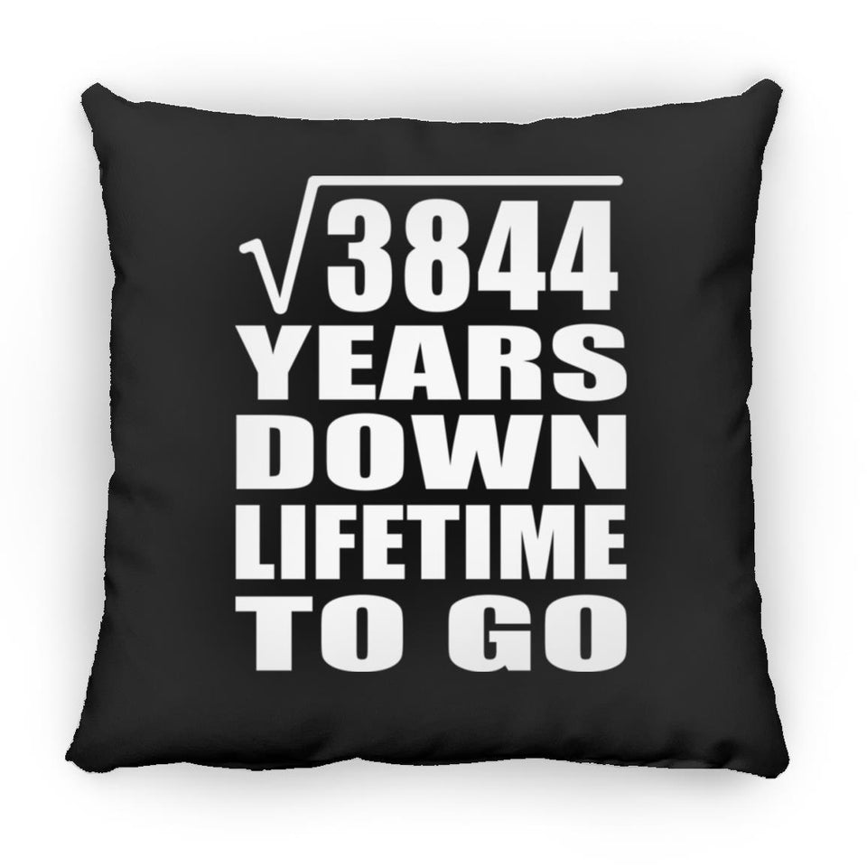 62nd Anniversary Square Root of 3844 Years Lifetime To Go - Throw Pillow Black