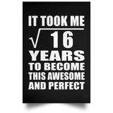 4th Birthday Took Square Root of 16 Years To Awesome - Poster Portrait