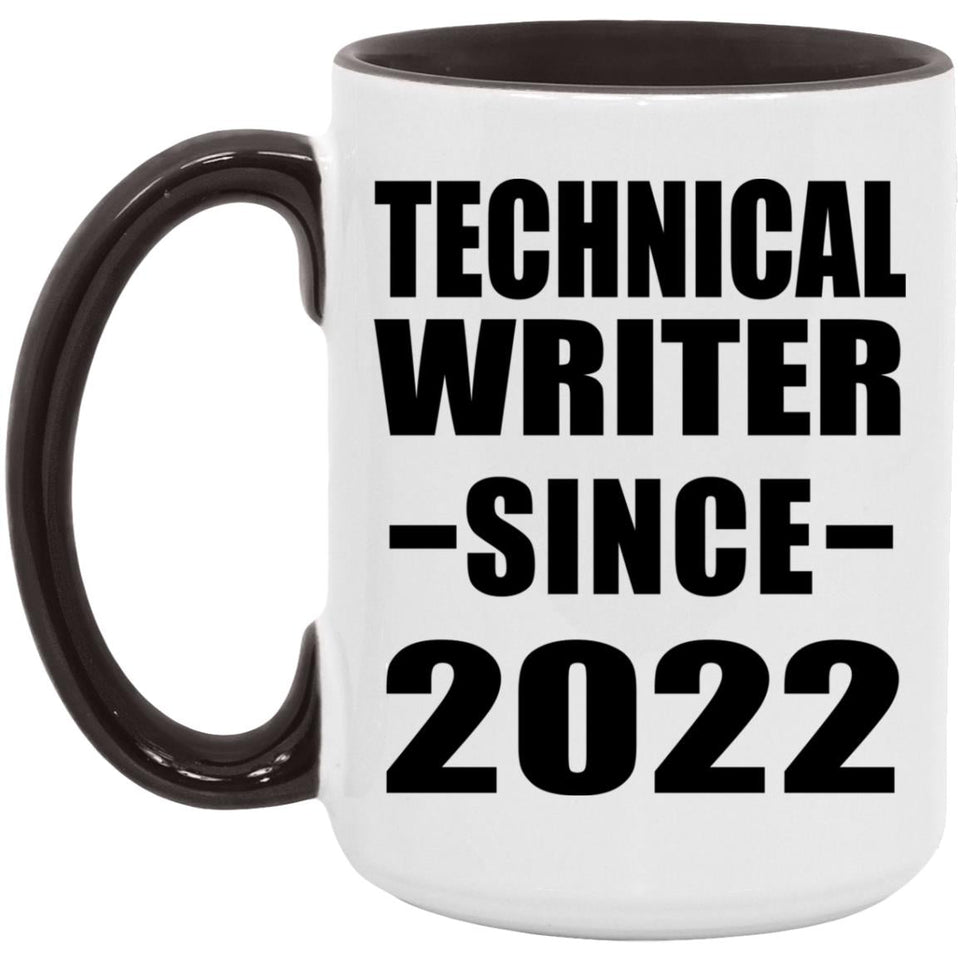 Technical Writer Since 2022 - 15oz Accent Mug Black