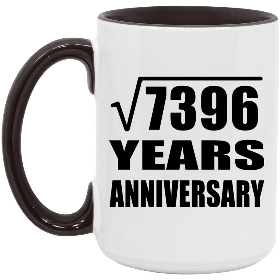 86th Anniversary Square Root of 7396 Years Anniversary - 15oz Accent Mug Black