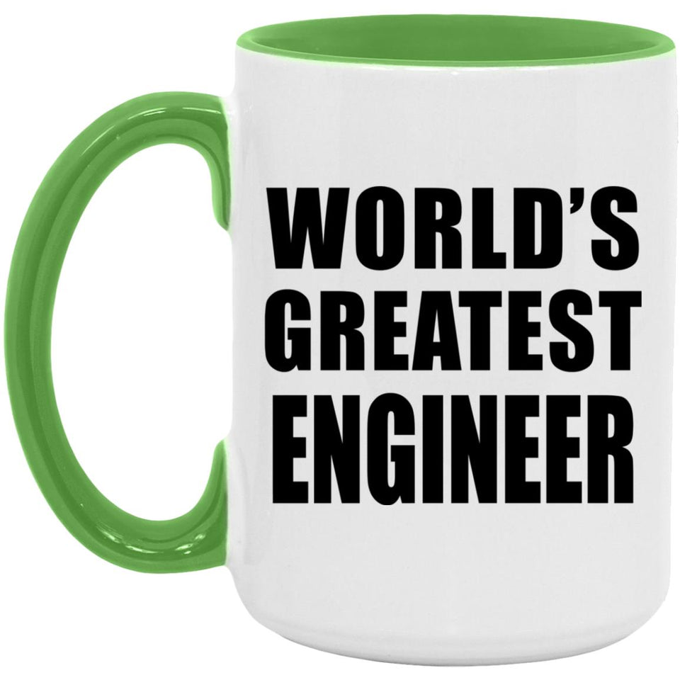 World's Greatest Engineer - 15oz Accent Mug Green