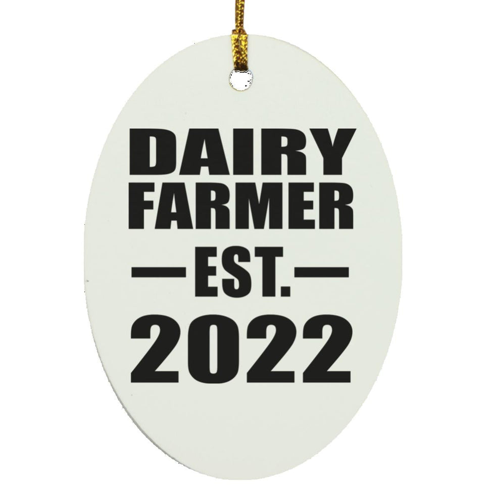 Dairy Farmer Established EST. 2022 - Oval Ornament
