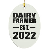 Dairy Farmer Established EST. 2022 - Oval Ornament