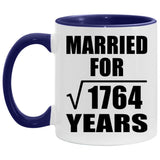 42nd Anniversary Married For Square Root of 1764 Years - 11oz Accent Mug Purple