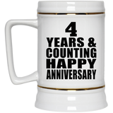 Happy 4th Anniversary 4 Years & Counting - Beer Stein