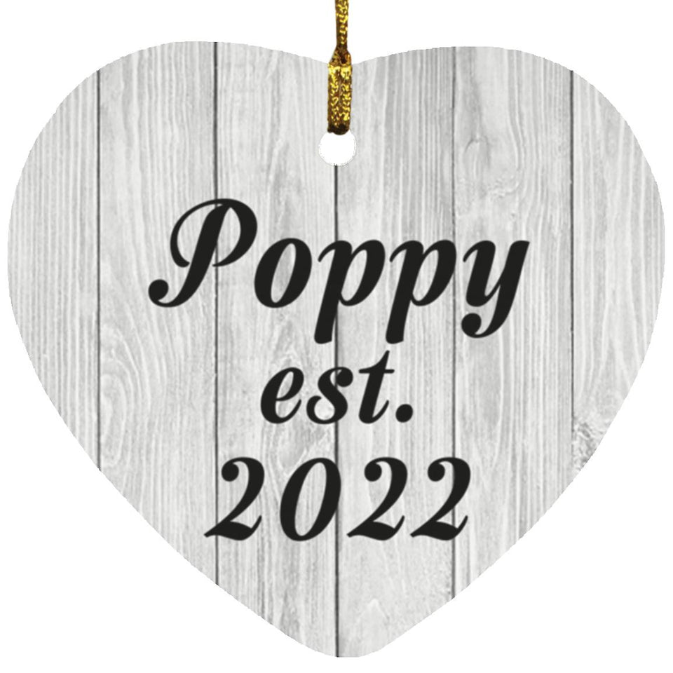Poppy Established Est. 2022 - Heart Ornament F
