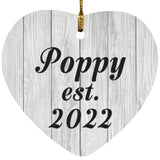 Poppy Established Est. 2022 - Heart Ornament F