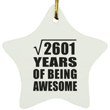 51st Birthday Square Root of 2601 Years of Being Awesome - Star Ornament