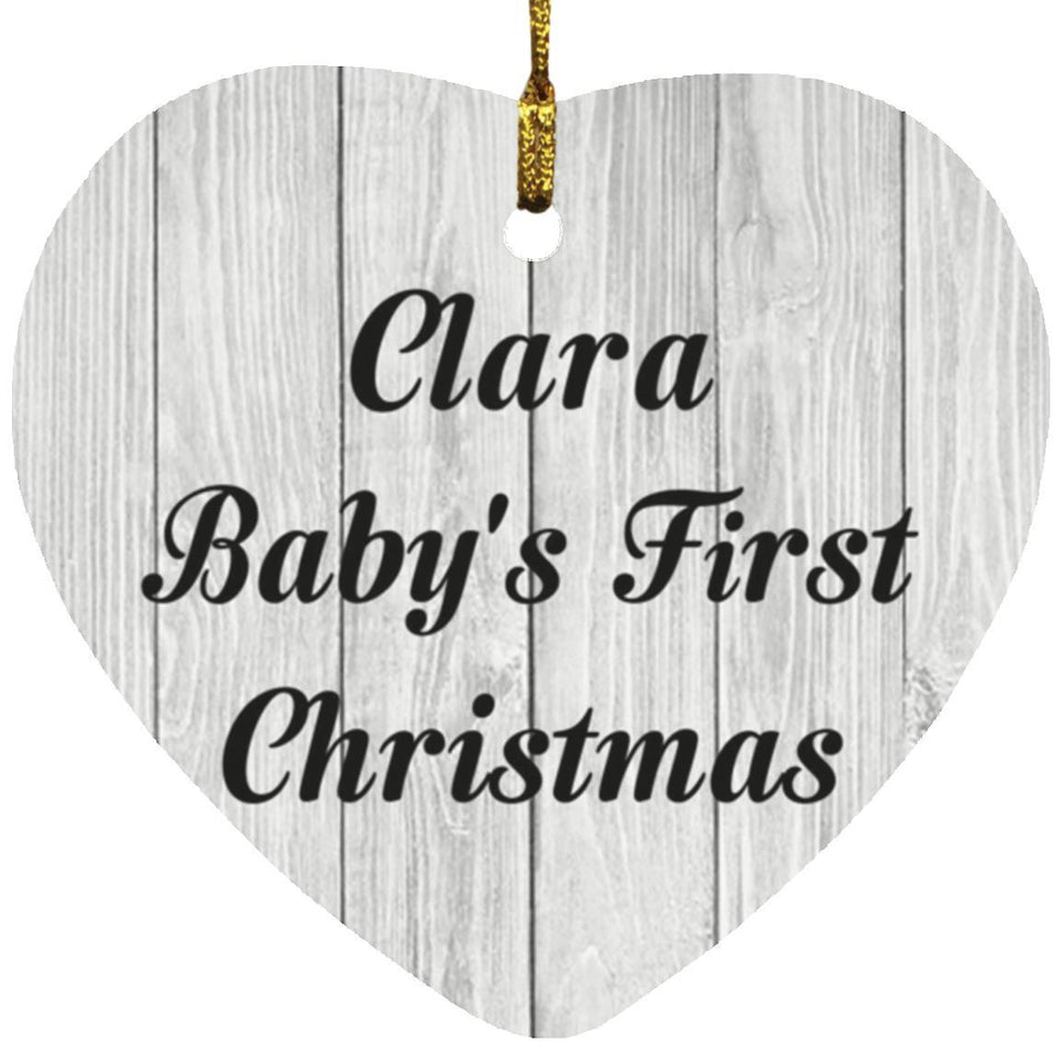 Clara Baby's First Christmas - Heart Ornament F
