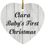 Clara Baby's First Christmas - Heart Ornament F