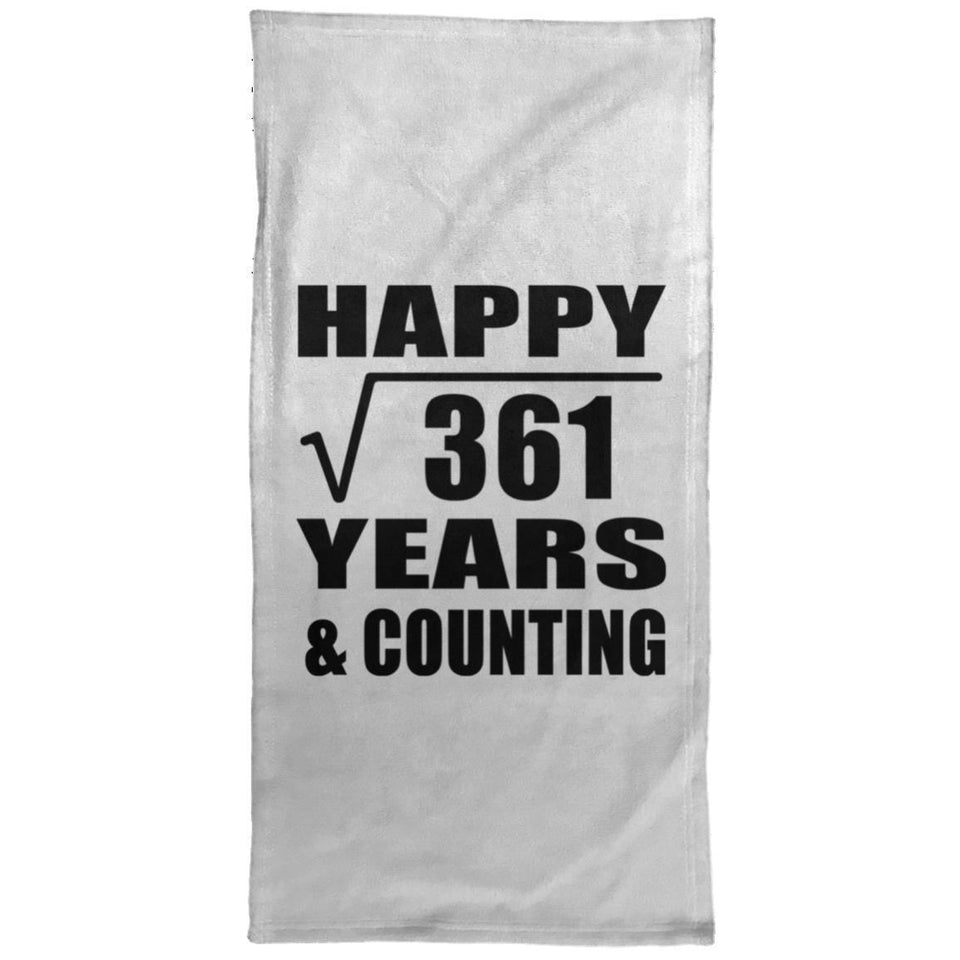 Happy 19th Anniversary Square Root of 361 Years & Counting - Hand Towel