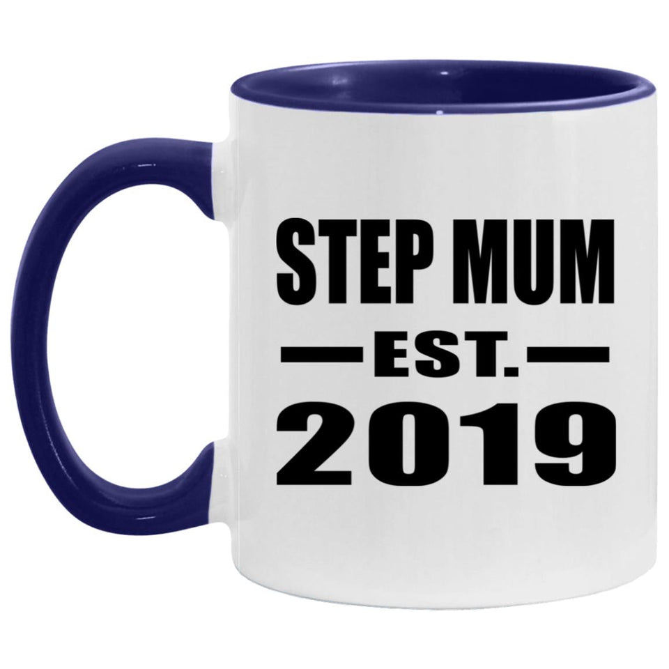 Step Mum Established EST. 2019 - 11oz Accent Mug Purple