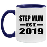 Step Mum Established EST. 2019 - 11oz Accent Mug Purple