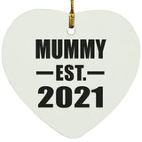 Mummy Established EST. 2021 - Heart Ornament