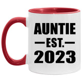 Auntie Established EST. 2023 - 11oz Accent Mug Red