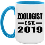 Zoologist Established EST. 2019 - 15oz Accent Mug Blue