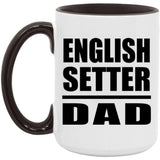 English Setter Dad - 15oz Accent Mug Black