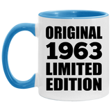 61st Birthday Original 1963 Limited Edition - 11oz Accent Mug Blue