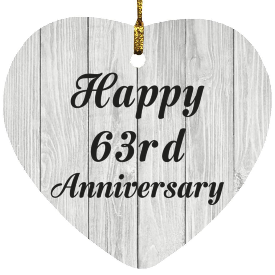 Happy 63rd Anniversary - Heart Ornament F