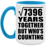 86th Anniversary Square Root of 7396 Years Who's Counting - 15oz Accent Mug Blue