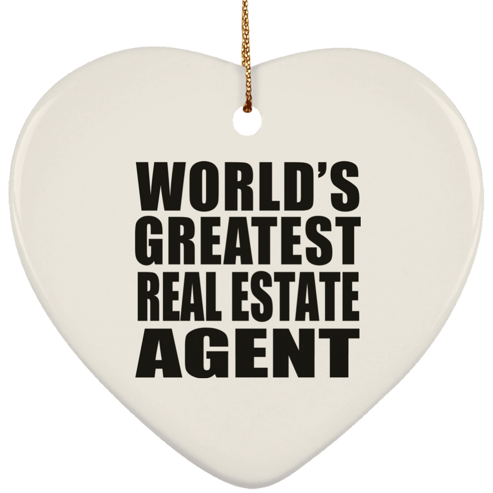World's Greatest Real Estate Agent - Heart Ornament