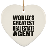 World's Greatest Real Estate Agent - Heart Ornament