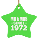 52nd Anniversary Mr & Mrs Since 1972 - Star Ornament
