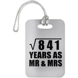 29th Anniversary Square Root of 841 Years As Mr & Mrs - Luggage Bag Tag
