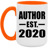 Author Established EST. 2020 - 15oz Accent Mug Orange