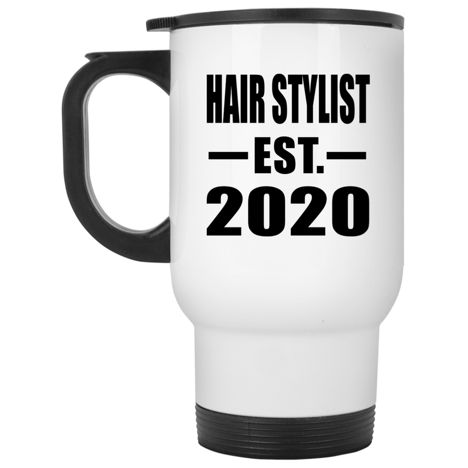 Hair Stylist Established EST. 2020 - White Travel Mug