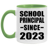 School Principal Since 2023 - 11oz Accent Mug Green