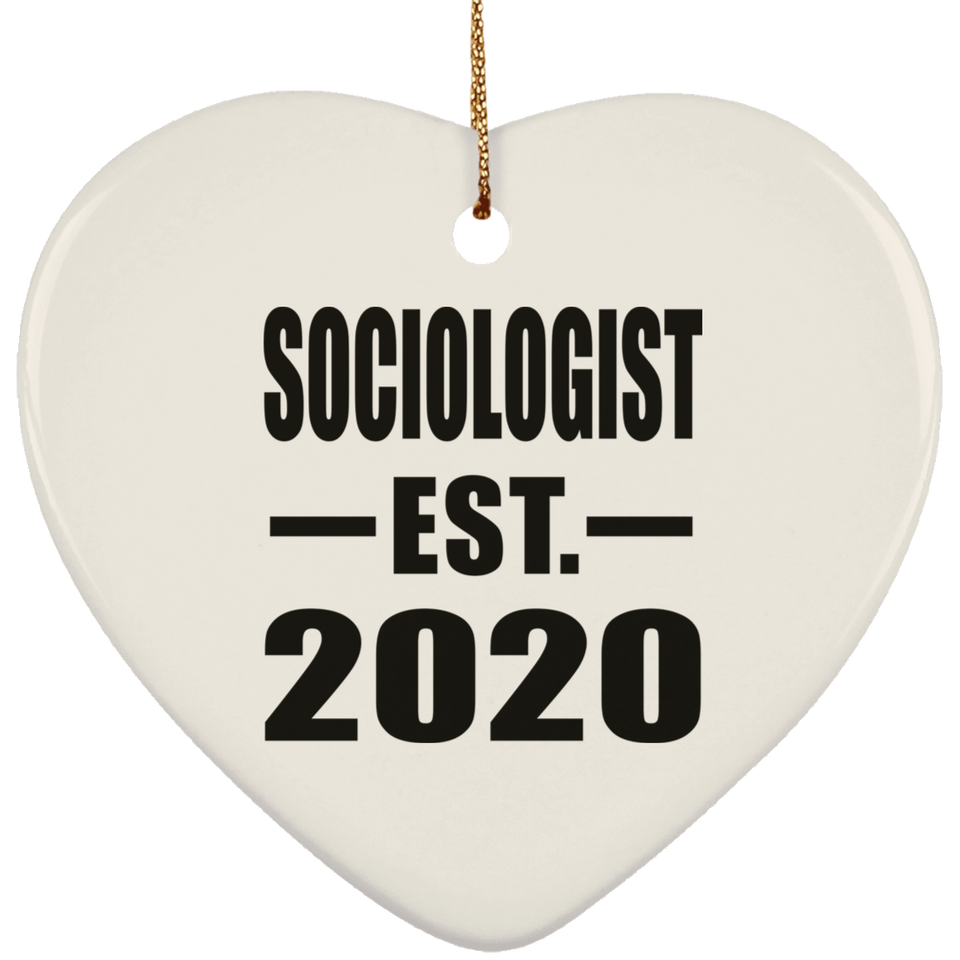 Sociologist Established EST. 2020 - Heart Ornament